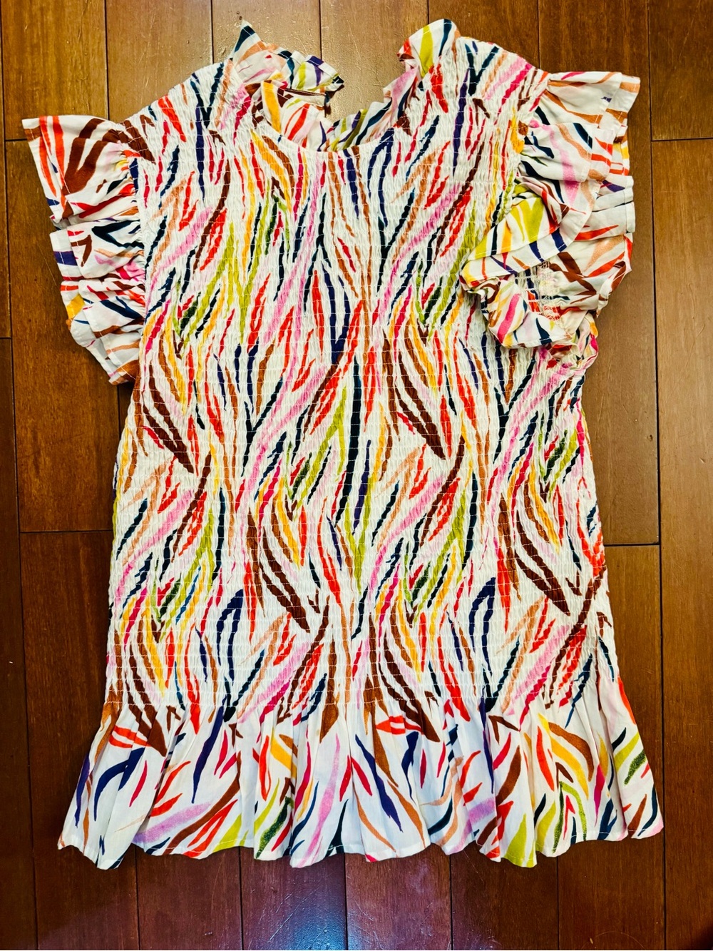 THML Multicolor Striped Ruffled Sleeve Blouse - Picture 2 of 4